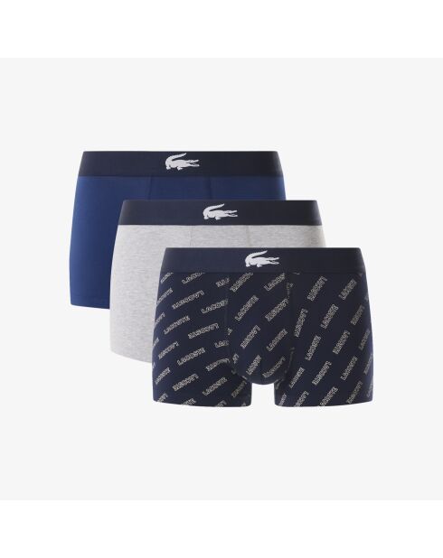 3er-Pack kurze Boxershorts 5H1774 marineblau/weiß-silber meliert