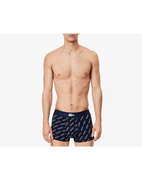 3er-Pack kurze Boxershorts 5H1774 marineblau/weiß-silber meliert