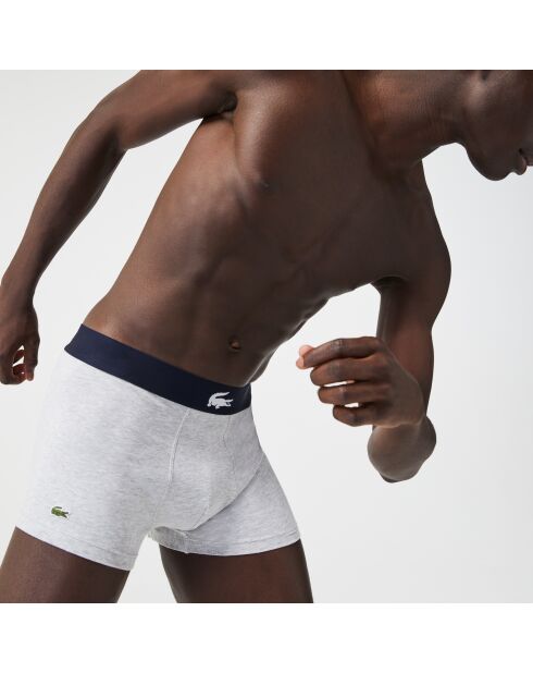 3er-Pack kurze Boxershorts 5H1774 marineblau/weiß-silber meliert