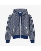 Sudadera con capucha y cierre de metileno/harina SF7606