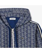 Sudadera con capucha y cierre de metileno/harina SF7606