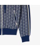 Sudadera con capucha y cierre de metileno/harina SF7606