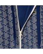 Sudadera con capucha y cierre de metileno/harina SF7606