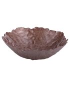 Salatschüssel aus gewelltem Schokoladenglas - D.28 cm