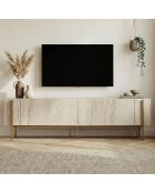 Meuble TV Nexus travertin/or - 180x30x45 cm