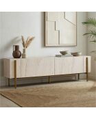 Meuble TV Nexus travertin/or - 180x30x45 cm