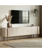 Meuble TV Nexus travertin/or - 180x30x45 cm