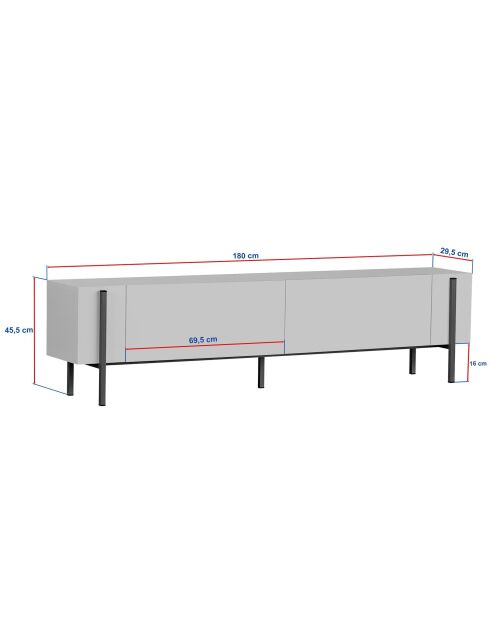 Meuble TV Nexus travertin/or - 180x30x45 cm