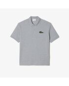 PH3922 poloshirt van zilverkleurig gemêleerd katoen