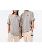 PH3922 poloshirt van zilverkleurig gemêleerd katoen