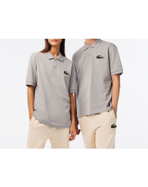 PH3922 Poloshirt aus silbermelierter Baumwolle