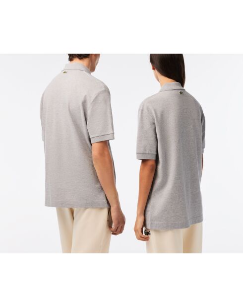 PH3922 Poloshirt aus silbermelierter Baumwolle