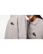 PH3922 poloshirt van zilverkleurig gemêleerd katoen