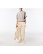 PH3922 poloshirt van zilverkleurig gemêleerd katoen