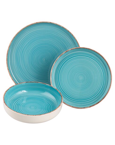 Service de table Modern Baita bleu - 18 pièces