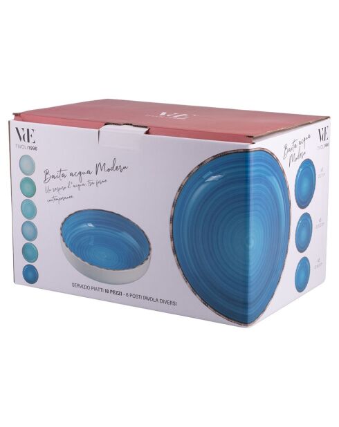 Service de table Modern Baita bleu - 18 pièces