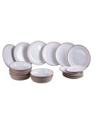 Service de table Bistrot blanc/marron - 18 pièces