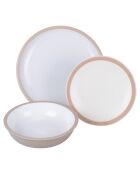 Service de table Bistrot blanc/marron - 18 pièces