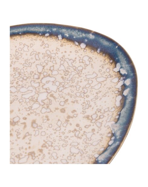 Lot de 6 services à dessert The Market J1 blanc/bleu - 20,5x1,7 cm