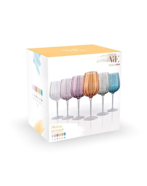 Lot de 6 gobelets Shiraz multicolore - 500 ml