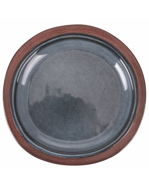 Lot de 6 pcs service à dessert Bretagne Terra gris/marron - 2,5x21 cm