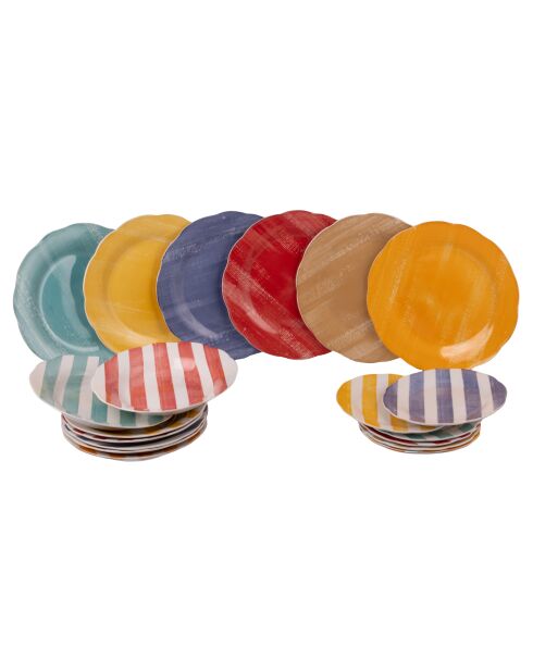 Service de table Versilia multicolore - 18 pièces