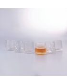 Set di 6 bicchierini da bicchierini obliqui vintage trasparenti - 200ml