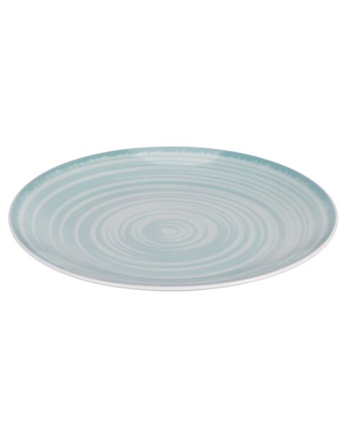 Lot de 6 assiettes à dîner Baita Acqua décor B bleu ciel - 2,5x27 cm