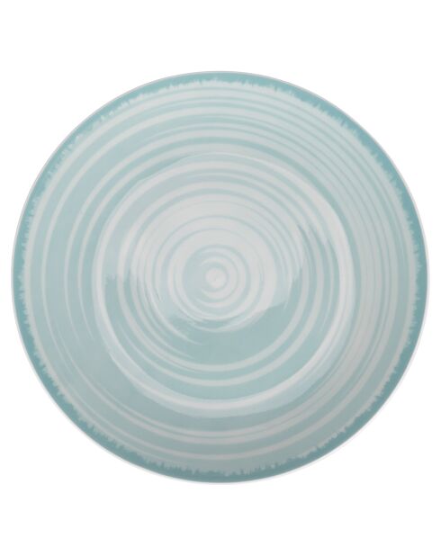 Lot de 6 assiettes à dîner Baita Acqua décor B bleu ciel - 2,5x27 cm