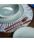 Lot de 6 assiettes à dîner Baita Acqua décor B bleu ciel - 2,5x27 cm
