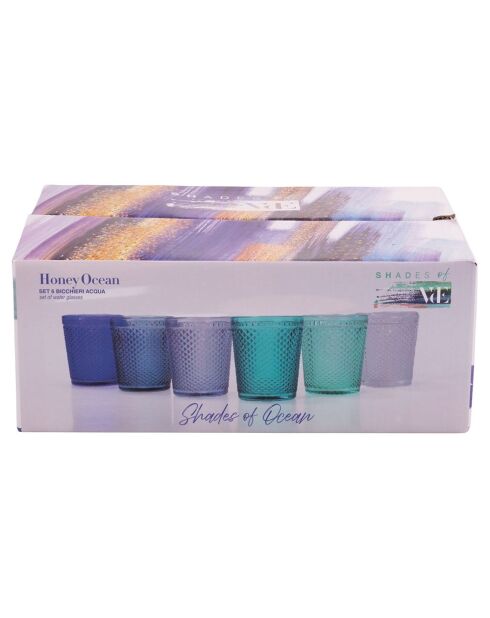 Lot de 6 verres Honey Shades of Blue bleu ciel