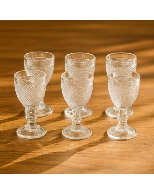 Set di 6 bicchierini Diamond trasparenti - 50ml