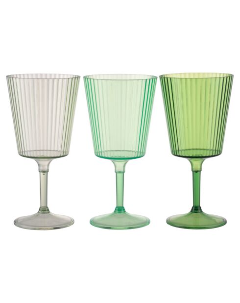 Lot de 12 gobelets Unico en PS Shades of Green assortis - 400 ml