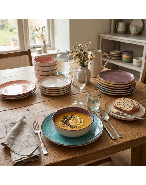 Service de table Baita Modern Acquerello multicolore - 18 pièces