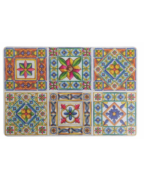 Set mit 6 mehrfarbigen Costiera-Tischsets - 45x30 cm
