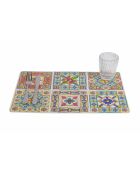 Set mit 6 mehrfarbigen Costiera-Tischsets - 45x30 cm
