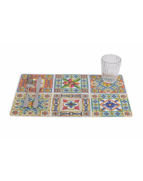 Set mit 6 mehrfarbigen Costiera-Tischsets - 45x30 cm