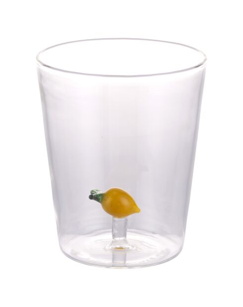 Bicchiere da acqua trasparente Fruit Life Lemon 3D - 420 ml