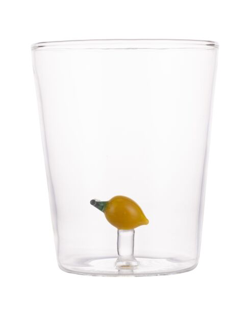 Bicchiere da acqua trasparente Fruit Life Lemon 3D - 420 ml