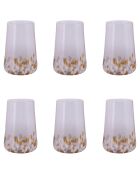 Lot de 6 verres à eau Lilia Gold blanc transparents - 590 ml
