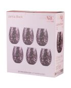 Set mit 6 schwarzen durchsichtigen Wassergläsern von Jamila — 560 ml