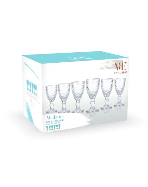 Set mit 6 transparenten Madame-Likörgläsern - 50 ml