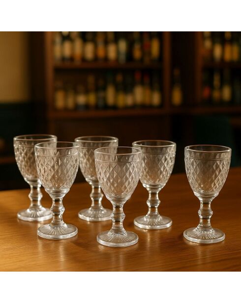 Set mit 6 transparenten Madame-Likörgläsern - 50 ml