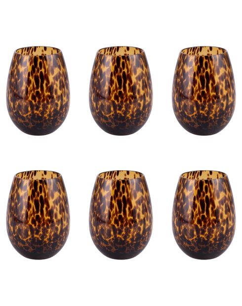 Lot de 6 verres à eau Jamila ambre - 560 ml