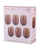 Lot de 6 verres à eau Jamila ambre - 560 ml