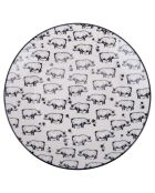 Lot de 6 services à dessert Farm 3 motifs assortis noir/blanc - 2,4x19 cm
