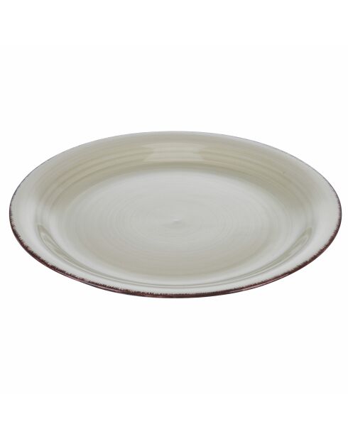 Lot de 6 assiettes plate 5 Toni vert sauge - 2,5x27 cm