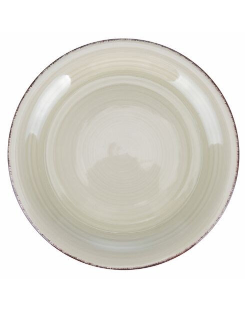 Lot de 6 assiettes plate 5 Toni vert sauge - 2,5x27 cm