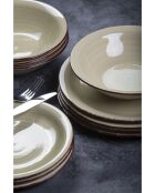 Lot de 6 assiettes plate 5 Toni vert sauge - 2,5x27 cm