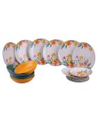 Service de table Flora multicolore - 18 pièces